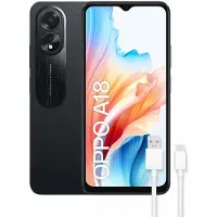 OPPO A18, écran de 16,7 cm (6,56 pouces), résolution de 1612 x 720 pixels, 4 Go de RAM, 128 Go de stockage, appareil photo de 8 MP, couleur : noir