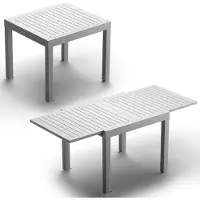 Merkloos Table de camping extensible, table de jardin en aluminium, résistante aux intempéries et aux rayures, avec système d'extension sécurisé, table légère pour balcon