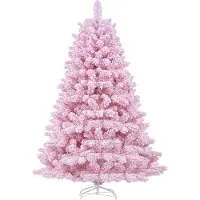 GTPLAYER : Sapin de Noël artificiel, décoration de Noël, 195 cm, fabriqué en PVC, avec plus de 1000 extrémités, branches épaisses avec des décorations en rubans et des cartes de vœux