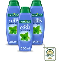 Palmolive 3 bouteilles de shampooing anti-pellicules Naturals, parfum menthe sauvage, 350 ml, lot de 3