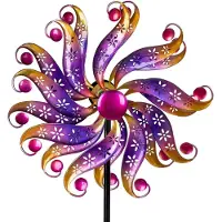 Merkloos Moulin à vent de jardin en métal, coloré, de 122 cm