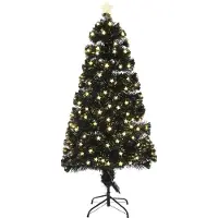 Luca Lighting Arbre de Noël artificiel Mercure avec éclairage LED en fibre optique - H150 x Ø65 cm - Vert
