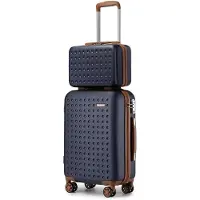 StarTech.com Ensemble de valises : valise de toilette et valise cabine - 33 cm et 51 cm - Polyester - Serrure à combinaison TSA - Roulettes silencieuses à 360° - Bleu