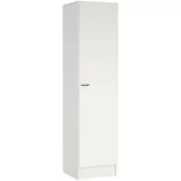 Dmora Héron - Armoire 1 Porte, Blanc, Porte-manteaux