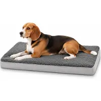 Belviona Matelas pour chiens, matelas doux & stable avec housse lavable, 91x69x8 cm, anthracite