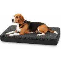 Belviona Matelas pour chiens, matelas doux & stable avec housse lavable, 91x69x8 cm, noir