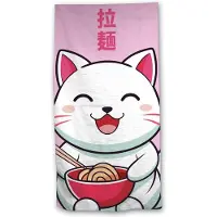 Kawaii Kawaii-Katzen-Strandtuch – 70 x 140 cm (140 x 70 cm)
