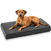 Belviona Matelas pour chiens, doux & stable avec housse lavable, 112x81x8 cm, noir