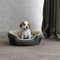 Merkloos Lit douillet pour chiens et chats, couleur crème