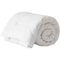 Merkloos Couverture d'hiver 155 x 220 cm, 460 g/m², garnissage en polyester, microfibre, idéale pour les nuits froides, couleur blanche