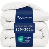 Merkloos Couverture de lit 200x200 cm, pour chambre à coucher, 450 g/m², garnissage synthétique (alternative duveteuse), couleur blanche
