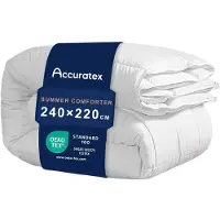 Merkloos Couverture de lit 240x220 cm, 250 g/m², garnissage en microfibre, adaptée aux personnes allergiques, idéale pour l'été