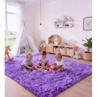 Sonstiges Tapis rectangulaire pour salon, couleur violet, dimensions 120 x 160 cm