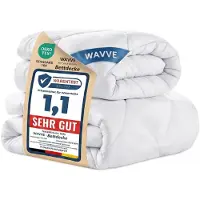 Merkloos Couverture de lit 200x200 cm, ensemble de 2 pièces, 450 g/m², microfibre, blanche, pour chambre à coucher