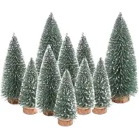 Sonstiges Mini sapin de Noël artificiel avec socle en bois, disponible en 10, 15 ou 20 cm, lot de 10