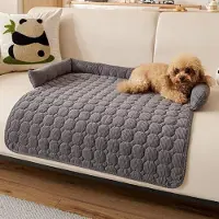 Sonstiges Lit pour chien, modèle canapé, lavable, avec bordure, doux, antidérapant, gris foncé, 75x75 cm