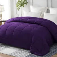 Merkloos Couverture de lit toute saison, 155 x 220 cm, en microfibre, couleur violette, pour chambre à coucher