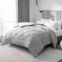 Merkloos Couverture de lit 220x240 cm, gris clair, en fibres synthétiques, pour chambre à coucher