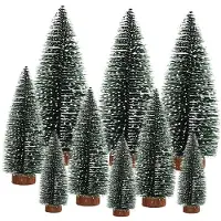 Sonstiges Mini sapin de Noël artificiel avec effet neige, lot de 9, tailles de 10 à 20 cm, idéal pour la décoration de table, les projets DIY et les vitrines