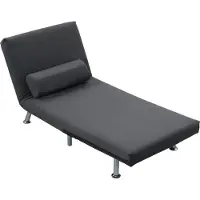 Fortuna Fauteuil pliant Lai avec fonction lit, fauteuil relax pliant aspect velours, dossier réglable, 75 x 70 x 75 cm, gris foncé