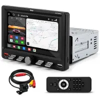 Pyle Autoradio 1DIN sans fil, compatible Apple CarPlay et Android Auto, écran tactile de 7 pouces, Bluetooth