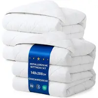 Merkloos Couverture sans housse 200 x 140 cm, en microfibre, pour un usage toute l'année, avec 2 oreillers, idéale pour la chambre à coucher