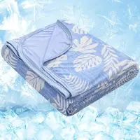 Merkloos Couverture rafraîchissante de 228 x 274 cm, de couleur bleu tropical, avec fibres Arc-Chill auto-refroidissantes, pour lit