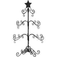 Syfax Sapin de Noël en métal pour décorations Noir 90 cm