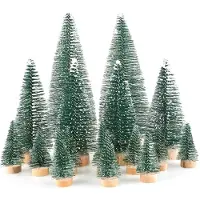 Sonstiges Mini sapins de Noël décoratifs, 16 pièces, artificiels, verts, givrés, de 4,5/10/15 cm