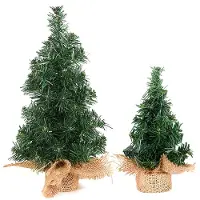 Sonstiges Mini sapin de Noël artificiel, 20/30 cm, avec base en lin, lot de 2