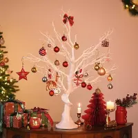 Sonstiges Arbre de Noël décoratif artificiel, blanc, de 80 cm, pour la décoration de Noël
