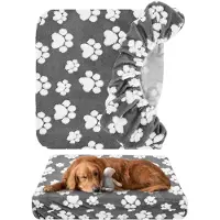 Merkloos Housse de coussin pour chien, dimensions 91x69x20 cm, imperméable, en velours doux, couleur gris clair, pour lit de chien