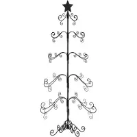 Syfax Sapin de Noël en métal pour décorations Noir 150 cm