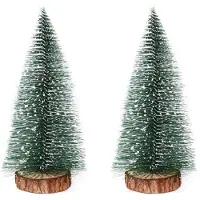 Sonstiges Deux mini sapins de Noël artificiels de 30 cm, décorés de fausse neige, parfaits pour la décoration de table