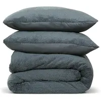 Merkloos Couverture polaire "Teddy", 200x220 cm, avec 2 taies d'oreiller, pour lit double