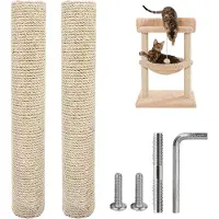 Merkloos Poteaux de remplacement Kratzbaum, 40 x 8 cm, 2 pièces, en sisal avec peluche, pour chats