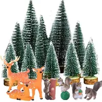 Sonstiges Décorations de Noël : mini figurines et sapins, ensemble de 17 pièces