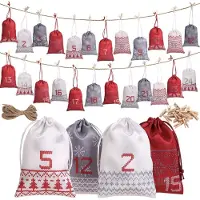 Dripio Calendrier de l'Avent à remplir, 24 sacs en jute, calendrier de Noël