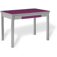 Dripio Table de cuisine en verre extensible, couleur aubergine, dimensions 90x50 cm, extensible jusqu'à 140 cm