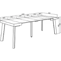 Dripio Table console extensible de 220 cm, aspect béton, pour 10 personnes