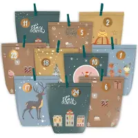 Dripio Calendrier de l'Avent à remplir, comprenant 24 sachets personnalisables avec des autocollants numérotés