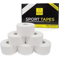 Merkloos Sporttape, lot de 6, dimensions 3,8 cm x 13,7 m, 100 % coton, non extensible, pour le volleyball