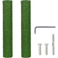 Merkloos Kratzbaum, poteau de remplacement, 40 cm x 6,8 cm, 2 pièces, en sisal, vert, pour rénovation