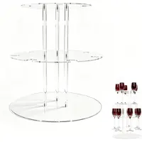 Merkloos Tour à boissons, en acrylique, 12 verres, 2 niveaux, transparente, idéale pour les fêtes