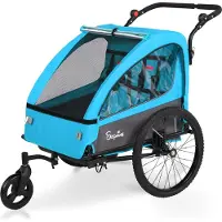 Shengmilo BT920 Poussette pour enfants, pour 1 ou 2 enfants, charge maximale 40 kg, harnais 5 points, frein de stationnement
