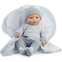MuÑecas Guca Carlos Hand-painted Preemie Baby Reborn Hairless 38 Cm Gris Enfants