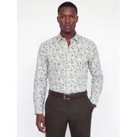 Jack & jones Premium Chemise bleu clair / marron / brocart / blanc