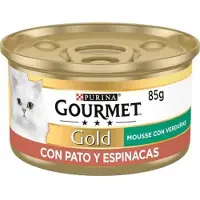 Purina Mousse Gourmande Canard Aux Épinards 24x85g Nourriture Pour Chat Or