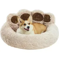 Merkloos Omgoods - Lit pour chien en forme de beignet, 81 cm - Lavable et adapté aux chiens et aux chats
