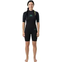 Ocean & Earth Shorty à Manches Courtes Avec Fermeture éclair Au Dos Pour Femme Surf School Springy 2 Mm